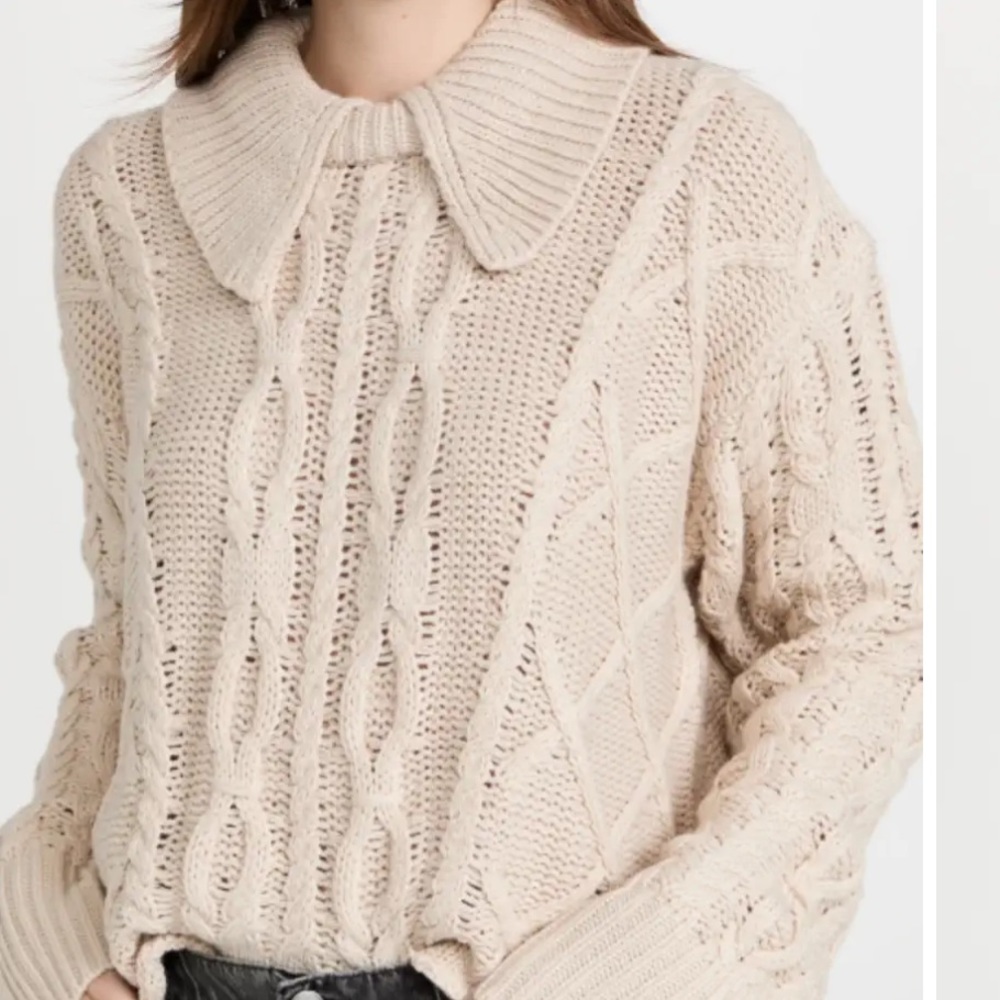 En Saison Chunky Knit Pullover with Collar NWOT